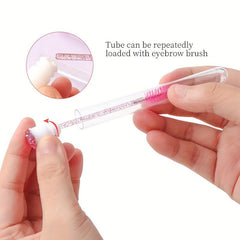 10pcs Eyelash Brush With Dust-proof Tube Container