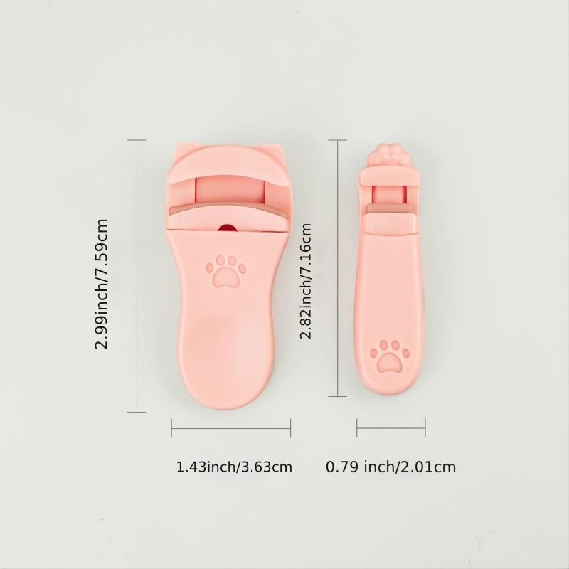 2pcs Portable Eyelash Curler with Silicone Replacement Pads