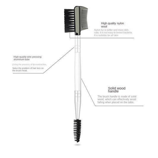 Eyelash Comb & Eyebrow Brush Dual Comb Makeup Tool for Women Girls