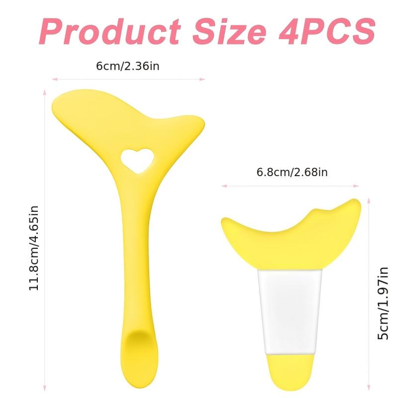 4Pcs Silicone Eyeliner Stencils Reusable Aid Tool Eyeliner Guide Mascara Shield