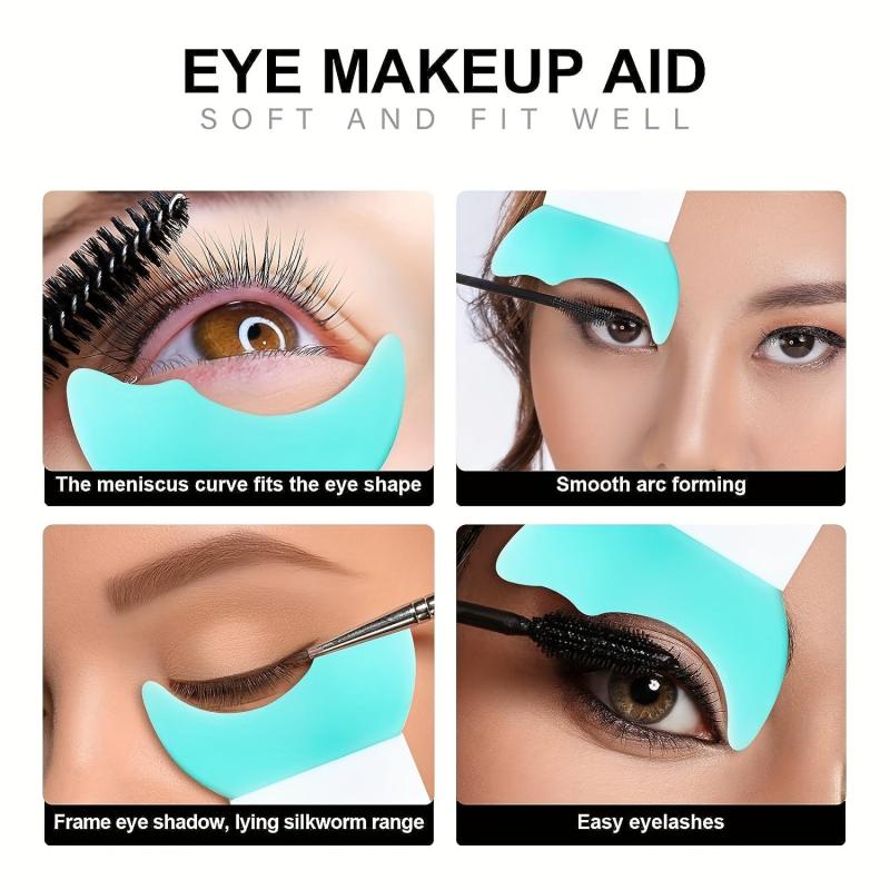 4Pcs Silicone Eyeliner Stencils Reusable Aid Tool Eyeliner Guide Mascara Shield