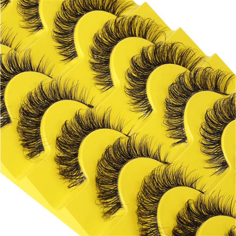 10 Pairs 6D Fluffy Wispy Faux Mink Cat Eye False Eyelashes