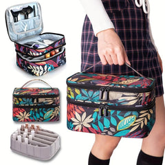 Double Layer Nail Polish Organizer Case Portable Storage Dividers Gel Holder