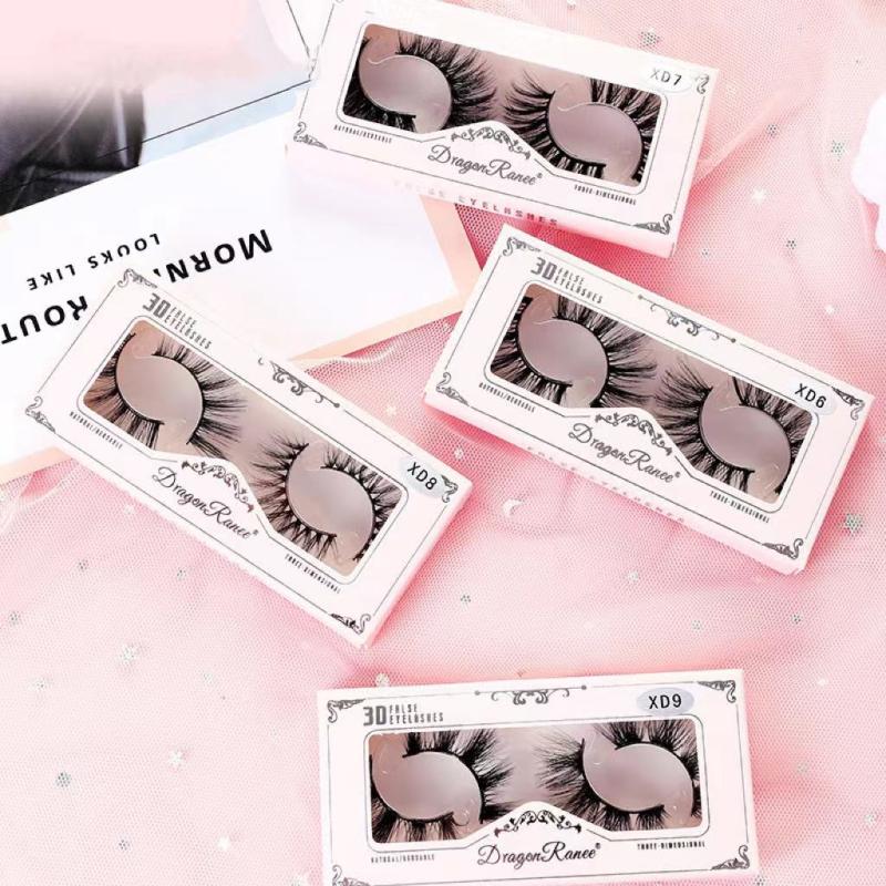 3D False Eyelashes Natural Thick Doll Style 2 Pairs