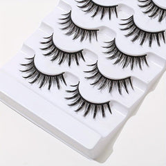 5 Pairs Wispy Fluffy False Eyelashes for Makeup, Dating, Party