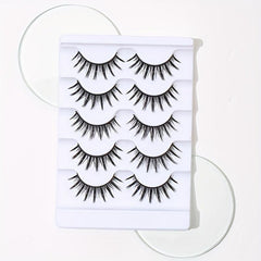 5 Pairs Wispy Fluffy False Eyelashes for Makeup, Dating, Party