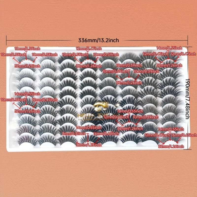 40 Pairs Thick False Eyelashes Natural Cross Lashes