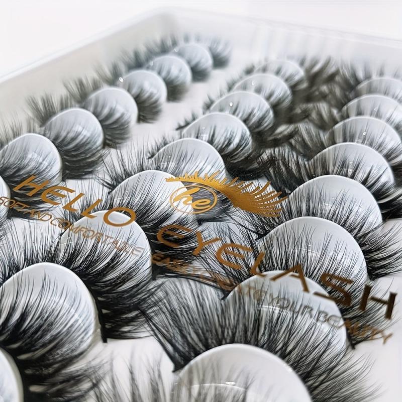 40 Pairs Thick False Eyelashes Natural Cross Lashes