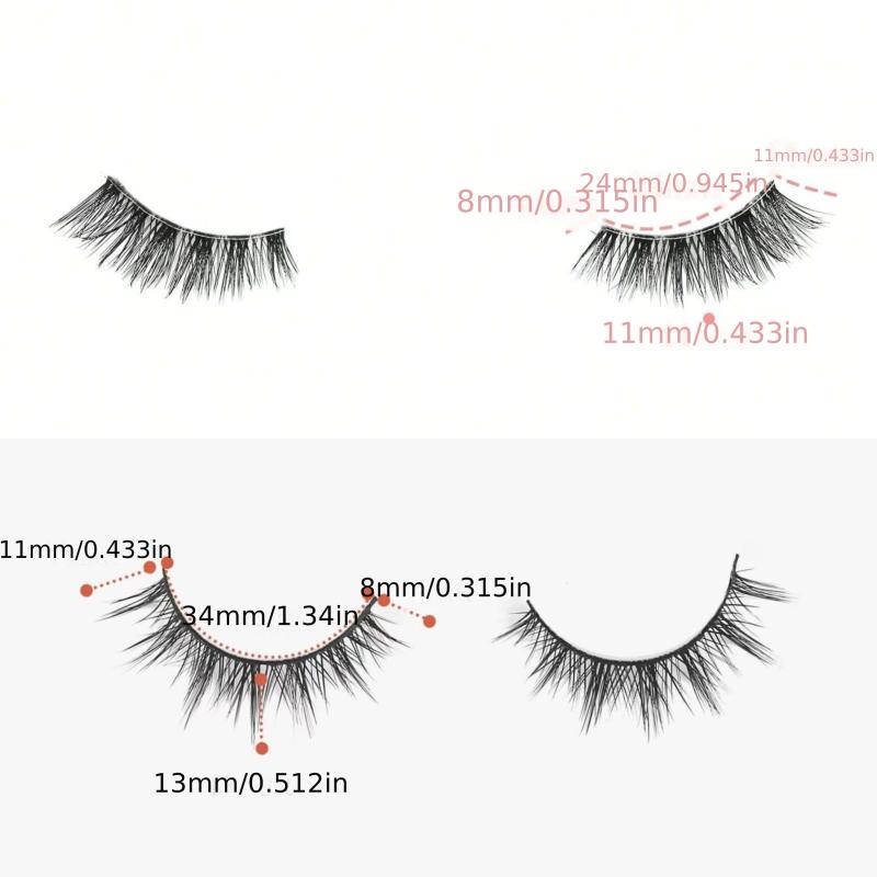 7 Pairs Fluffy Mink Cat Eye False Lashes - Daily & Party Makeup