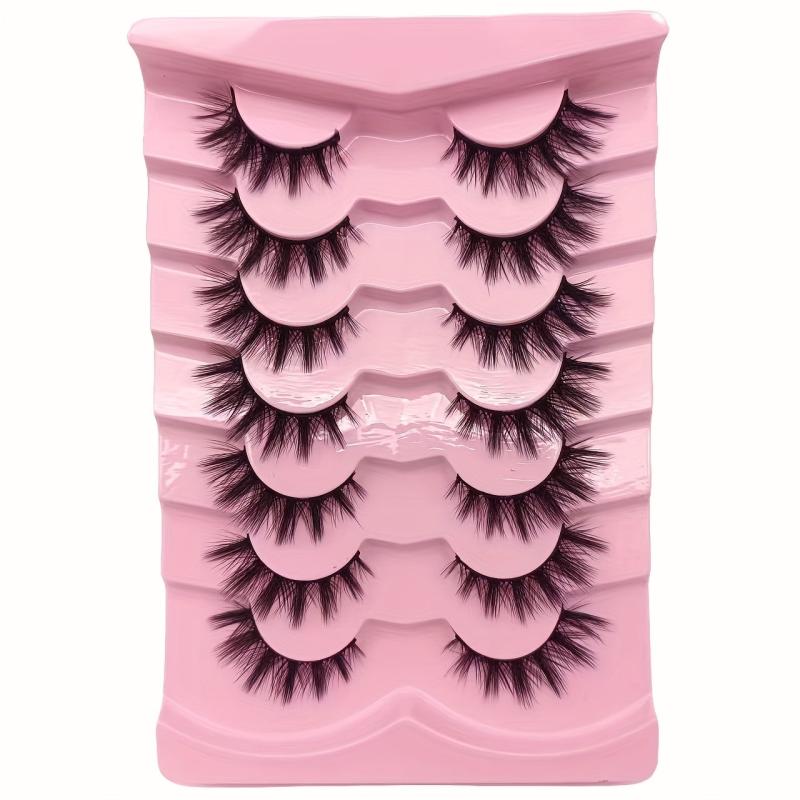 7 Pairs Fluffy Mink Cat Eye False Lashes - Daily & Party Makeup