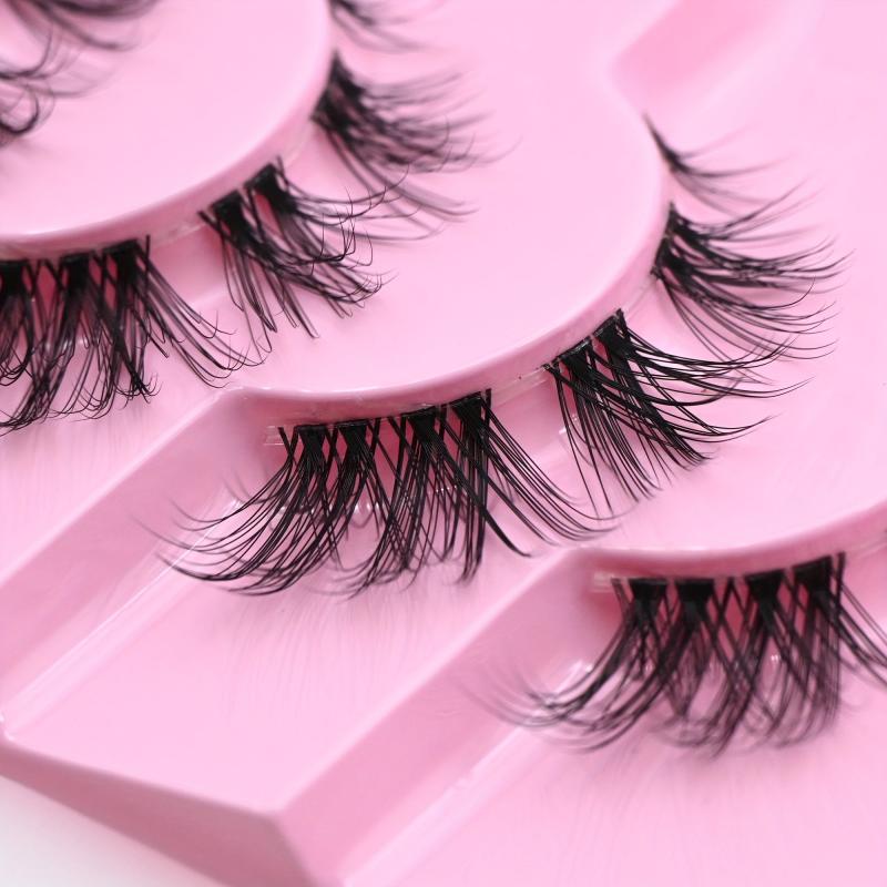 7 Pairs Cat Eye Lashes Faux Mink Wispy False Eyelashes Makeup