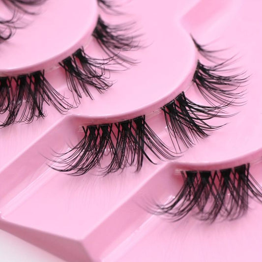7 Pairs Cat Eye Lashes Faux Mink Wispy False Eyelashes Makeup