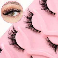 7 Pairs Cat Eye Natural Fluffy Little Devil Style Faux Mink False Eyelashes