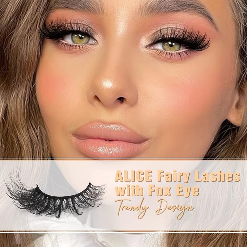 7 Pairs Cat Eye Natural Fluffy Little Devil Style Faux Mink False Eyelashes