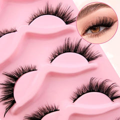 7 Pairs Cat Eye Natural Fluffy Little Devil Style Faux Mink False Eyelashes