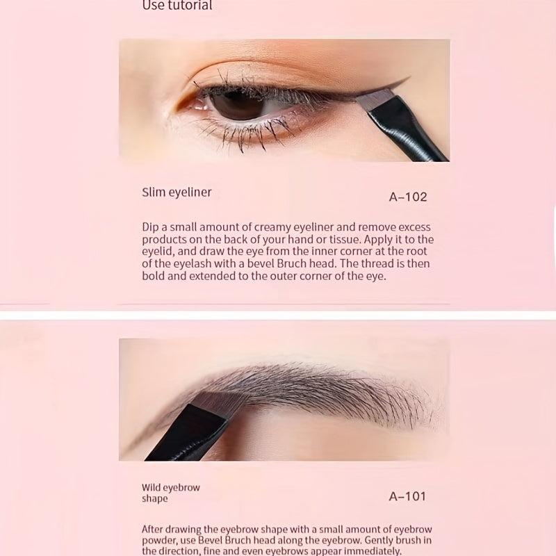 2pcs Angled Eyebrow & Eyeliner Brushes Set Slanted Eye Brow Tinting