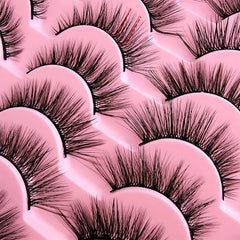 14 Pairs Cat Eye Lashes Natural Cross Faux Mink False Eyelashes