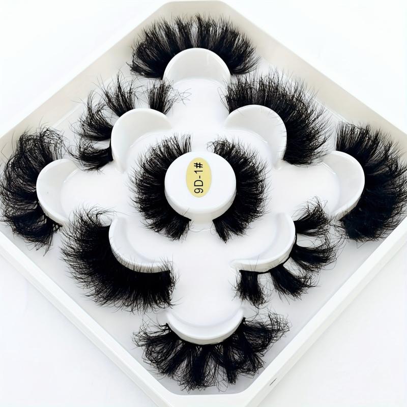 5 Pairs Faux Mink Eyelashes Long-lasting Fluffy Charming Eyelashes