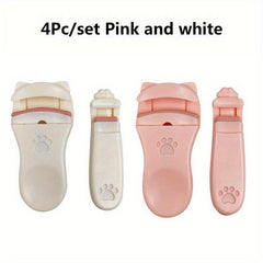 Mini Eyelash Curler Set - 4pcs Cat Claw Curler, Wide Angle Curler, Precision Cur