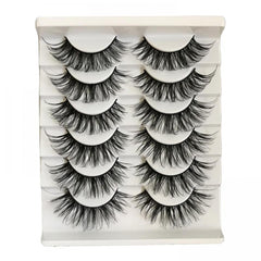 6 Pairs Fluffy Faux Mink Cat Eye False Eyelashes