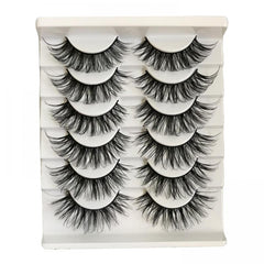 6 Pairs Fluffy Faux Mink Cat Eye False Eyelashes