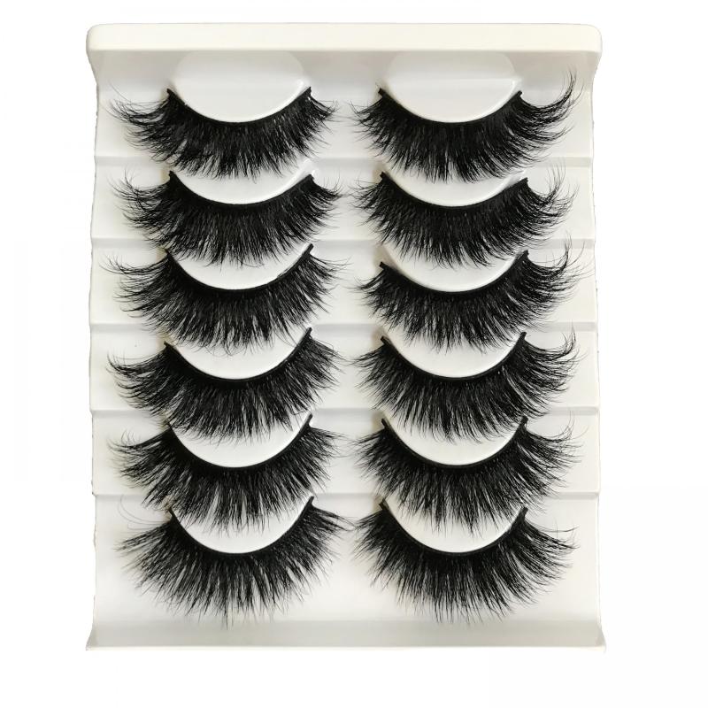 6 Pairs Fluffy Faux Mink Cat Eye False Eyelashes