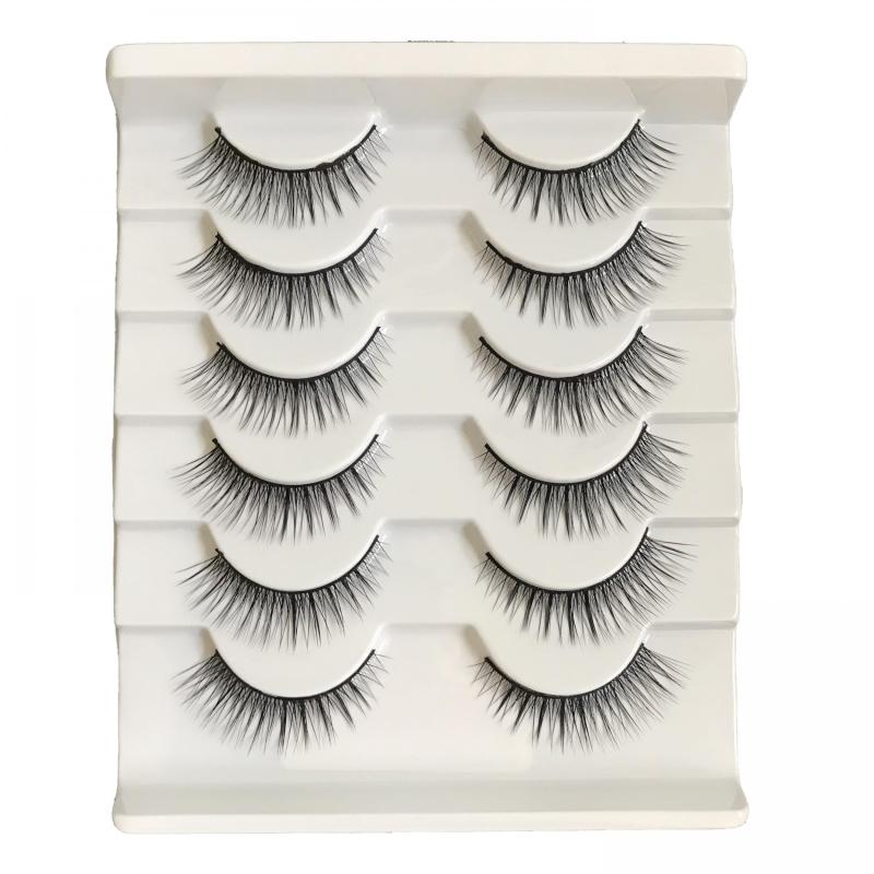 6 Pairs Fluffy Faux Mink Cat Eye False Eyelashes
