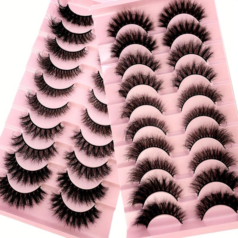 10 Pairs Mixed Style False Eyelashes Dramatic 3D Mink Lashes Extension