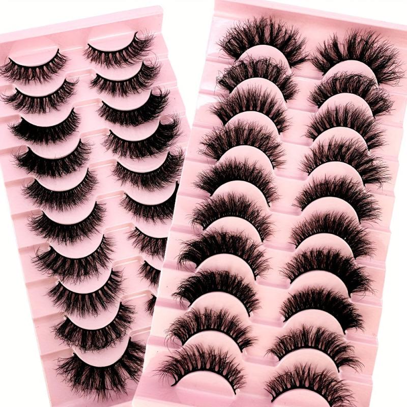 10 Pairs Mixed Style False Eyelashes Dramatic 3D Mink Lashes Extension