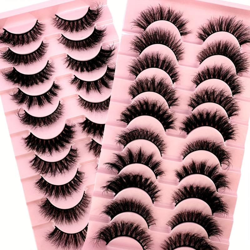 10 Pairs Mixed Style False Eyelashes Dramatic 3D Mink Lashes Extension