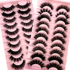 10 Pairs Mixed Style False Eyelashes Dramatic 3D Mink Lashes Extension