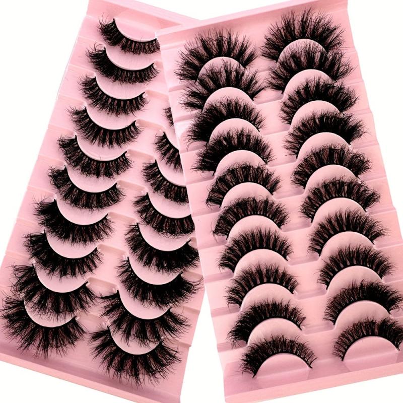 10 Pairs Mixed Style False Eyelashes Dramatic 3D Mink Lashes Extension