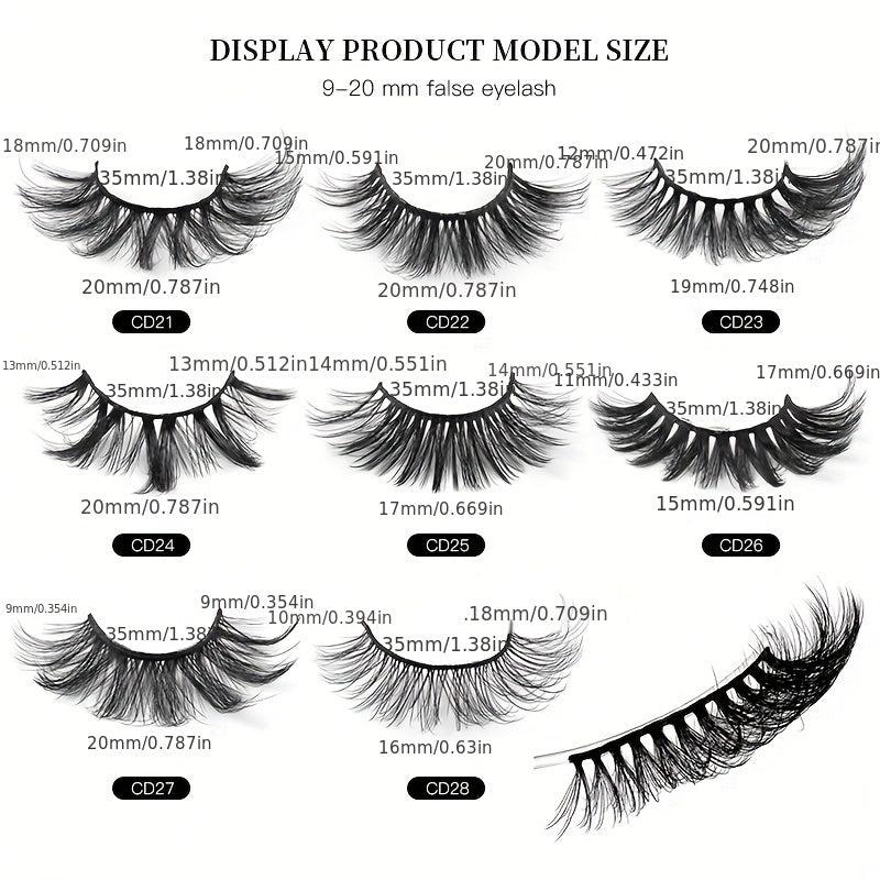 6 Pairs 8D Curling Faux Mink False Eyelashes for Voluminous Look