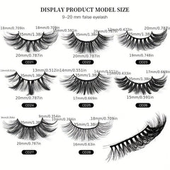 6 Pairs 8D Curling Faux Mink False Eyelashes for Voluminous Look