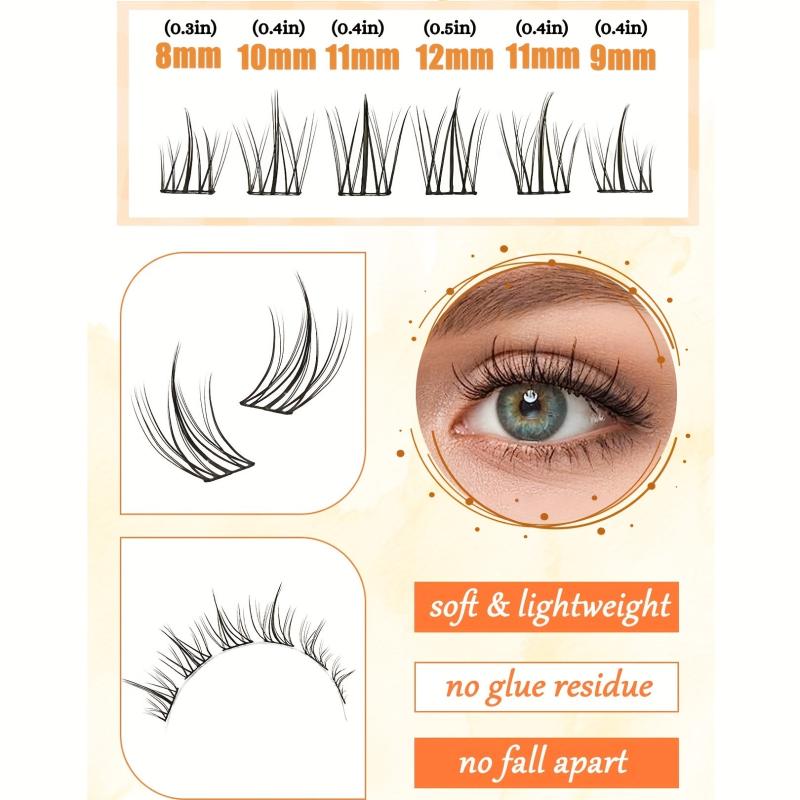 120pcs Smooth Faux Mink False Eyelashes DIY All Match Cluster