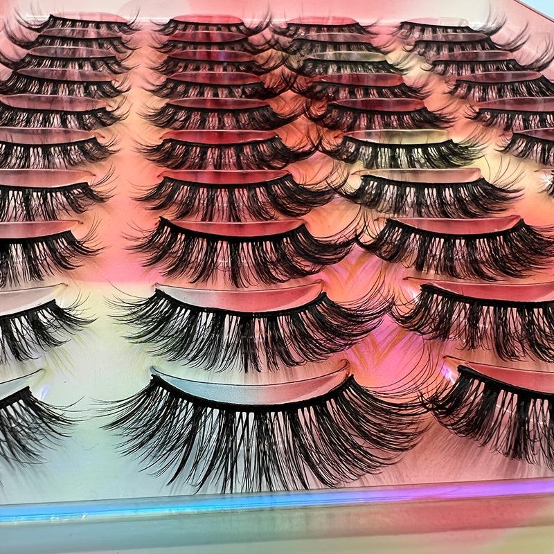 20 Pairs 3D Faux Mink Lashes Natural False Eyelashes for Extensions