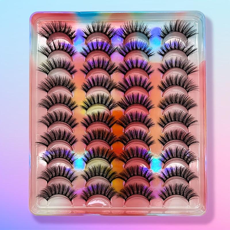 20 Pairs 3D Faux Mink Lashes Natural False Eyelashes for Extensions