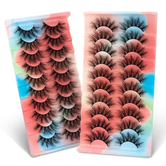 10 Pairs 3D Mink Lashes Fluffy Wispy Natural Cross Eyelash Extension