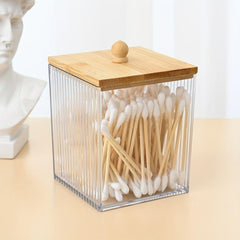 Clear Plastic Cotton Swab Storage Rack - Cosmetic Organizer