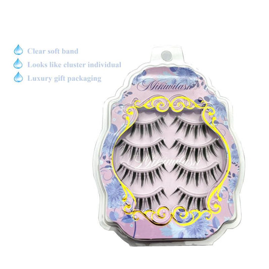 4 Pairs Manga Lashes Spiky Anime False Eyelashes Natural Look
