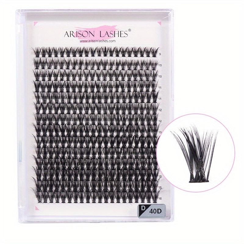 280Pcs Cluster Lashes 20D 30D 40D 50D 9 16mm Mix D Curling Individual Lashes Ext