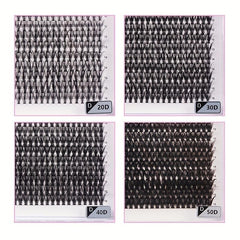 280Pcs Cluster Lashes 20D 30D 40D 50D 9 16mm Mix D Curling Individual Lashes Ext