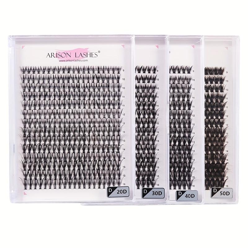 280Pcs Cluster Lashes 20D 30D 40D 50D 9 16mm Mix D Curling Individual Lashes Ext