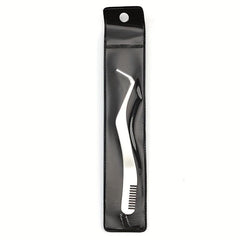 Stainless Steel Eyelash Applicator w/ Comb for Makeup Artists & Beginners