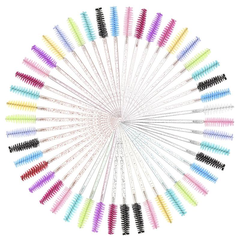 100 Crystal Eyelash Brushes for Extensions & Makeup