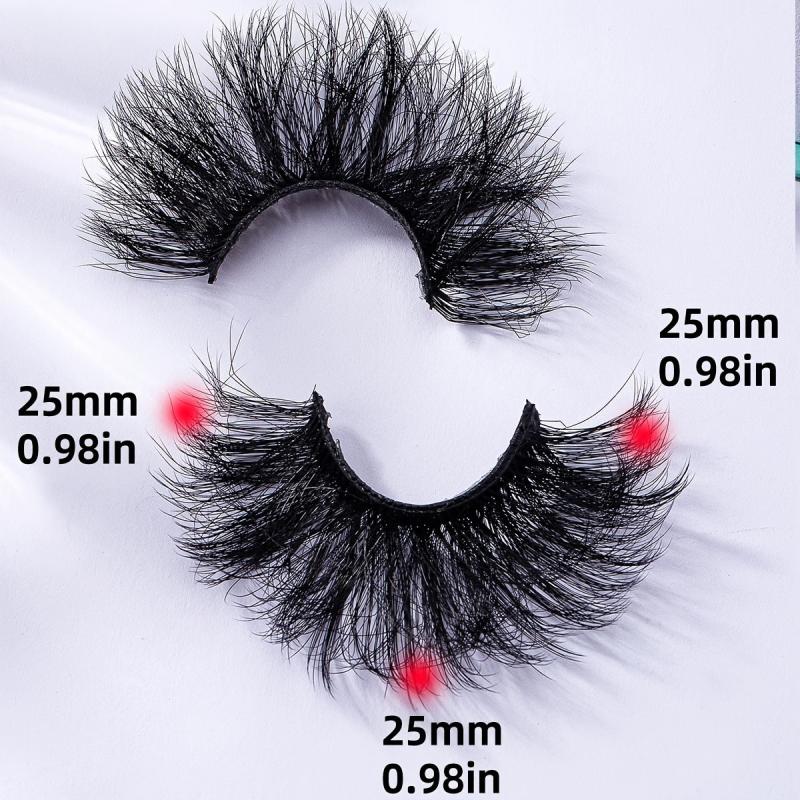 10 Pairs 25mm Fluffy Faux Mink Lashes 8D Wispy Thick Volume Lashes