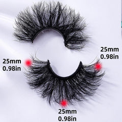 10 Pairs 25mm Fluffy Faux Mink Lashes 8D Wispy Thick Volume Lashes