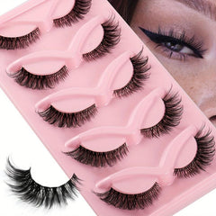 5 Pairs Cat Eye Lashes Natural Thick Curling False Eyelashes