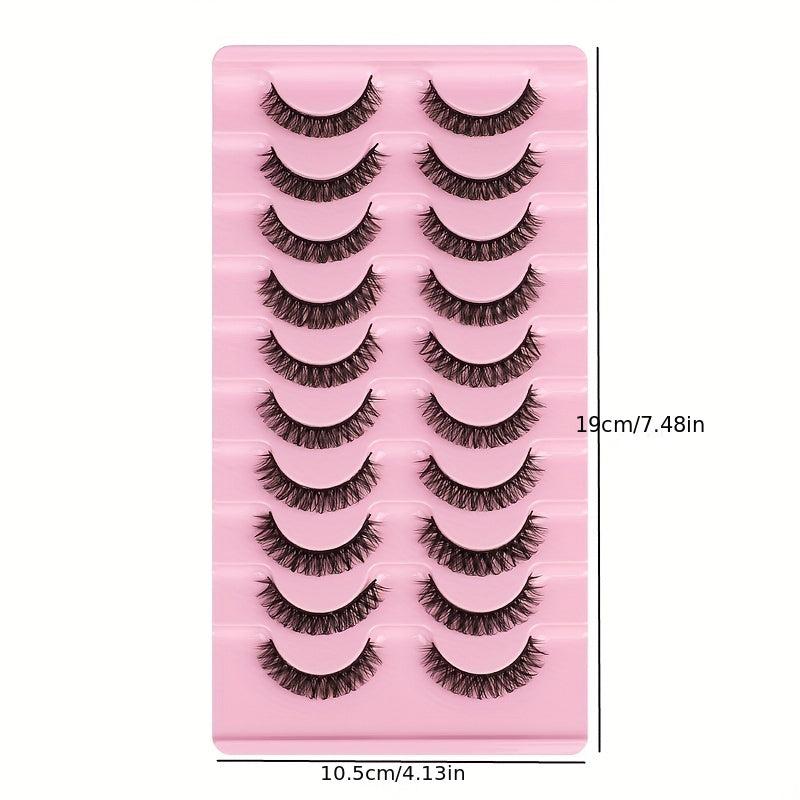10 Pairs False Eyelashes DD Curling Thick Natural Charming Lashes Makeup