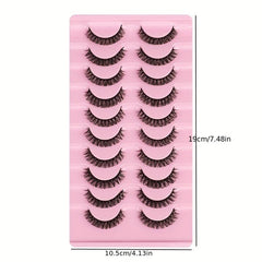 10 Pairs False Eyelashes DD Curling Thick Natural Charming Lashes Makeup